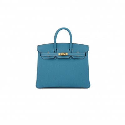 HERMES MASTER BIRKIN 25 DENIM BLUE TOGO CALFSKIN GOLD BUTTON 10099469 (25*20*13cm)
